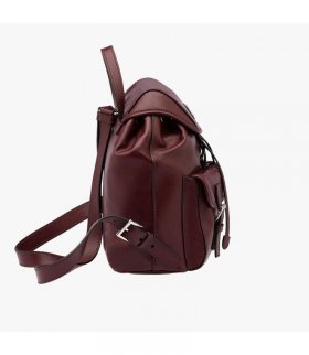 Prada 1BZ677 Leather Backpack In Burgundy