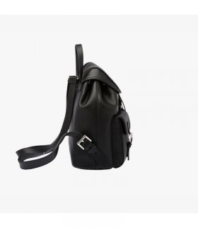 Prada B6677B Leather Backpack In Black