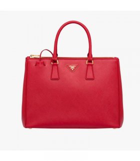 Prada 1BA786 Leather Tote In Red